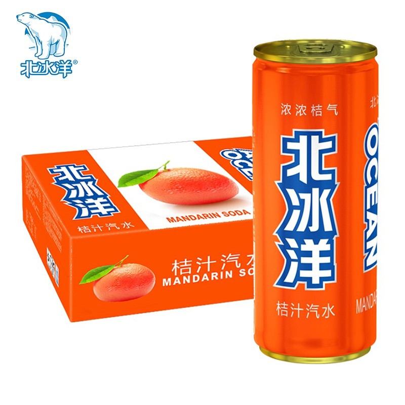 北冰洋 汽水果汁饮品 碳酸饮料 桔汁 330ml*24听 整箱