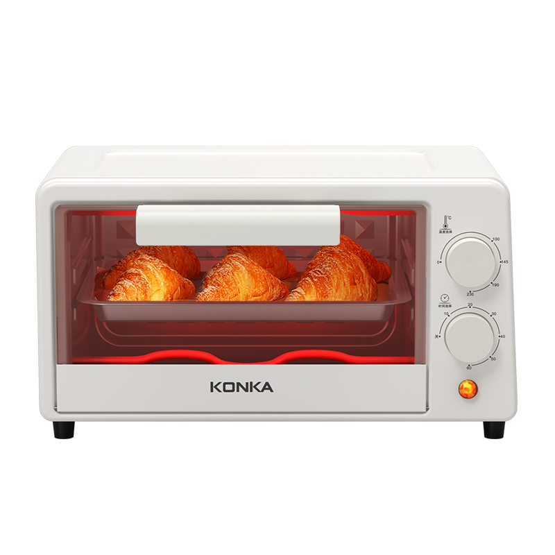 康佳（KONKA）电烤箱小型家用商用一机多能迷你小烤箱12L容量烘焙小型多功能空气炸烤箱食品烘干机 10L容量电 | 白色