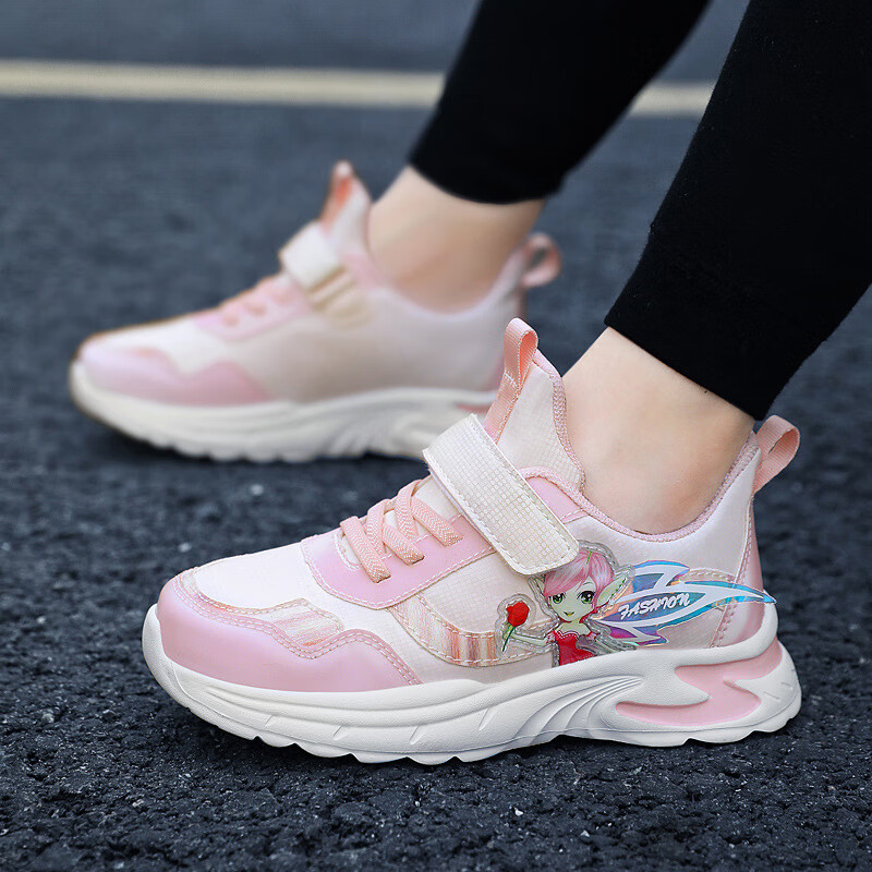 乔僖枫童鞋女儿童运动鞋公主鞋新款国潮秋冬季皮面防水4-15岁中大童