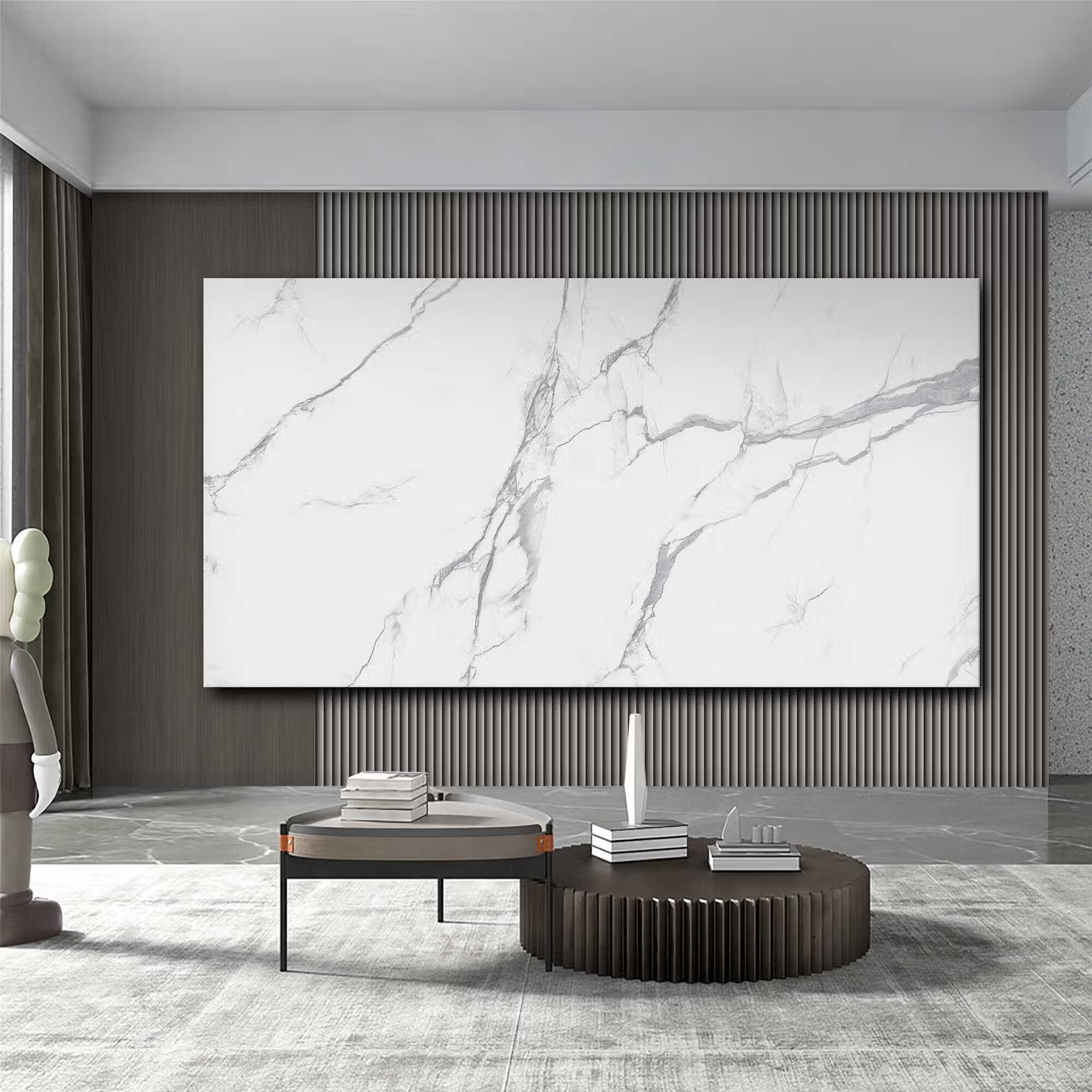 仁聚益电视背景墙壁纸现代客厅格栅大理石轻奢影视墙布装饰壁画 宫廷