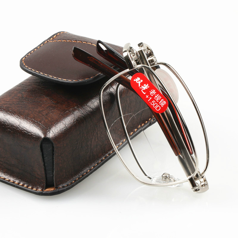 光老花镜男女通用茶色镜片太阳老花眼镜走路看书眼镜 白色镜片 100度