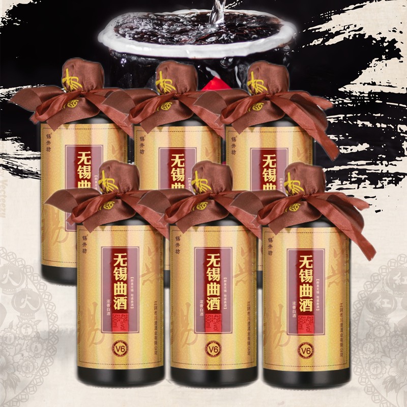 锡井坊无锡白酒浓香醉美无锡地道曲酒V6 六瓶