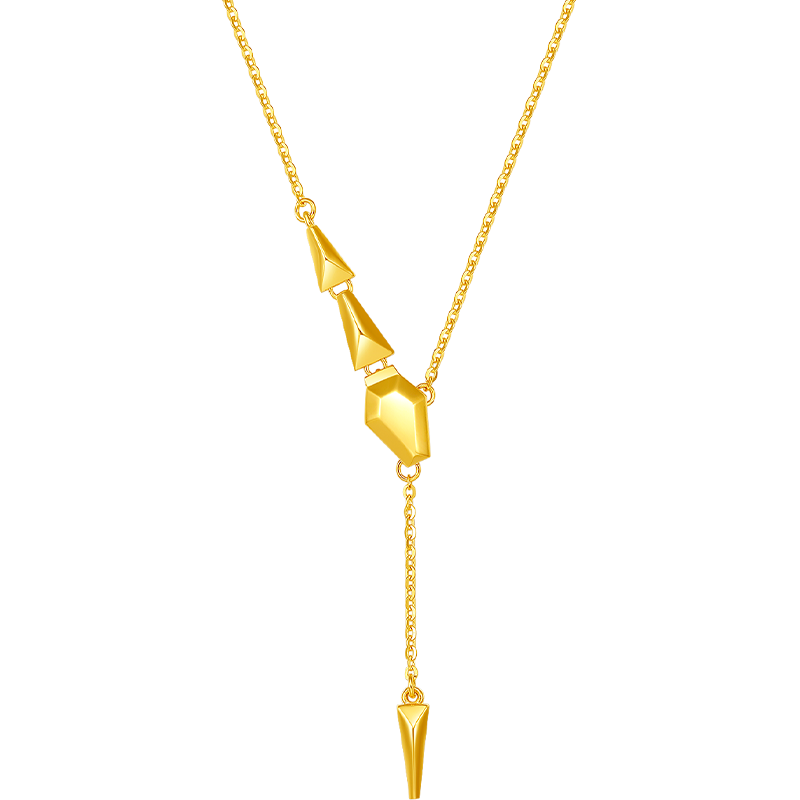 周六福云蛇黄金项链女生肖蛇吊坠本命年计价A0613118 约5.41g520礼物