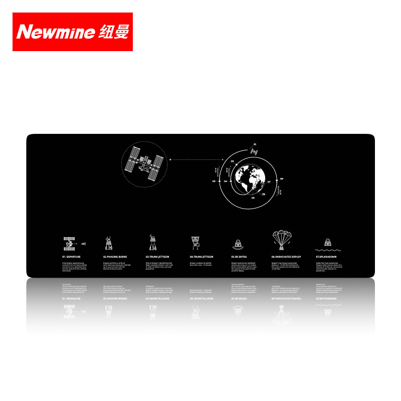纽曼（Newmine）超大号办公游戏鼠标垫 800*300*3mm 加厚超大号电脑桌垫 精密包边 重返地球 黑色凑单