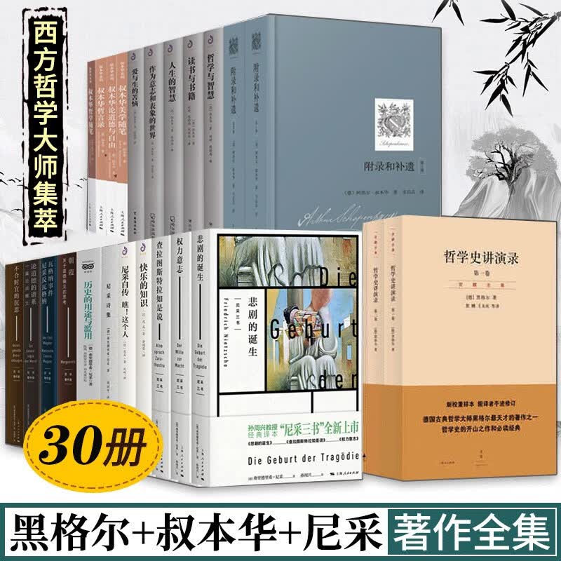 西方哲学书籍30册 尼采著作全集+黑格尔全集+叔本华哲学书 美学随笔 尼采四书 悲剧的诞生