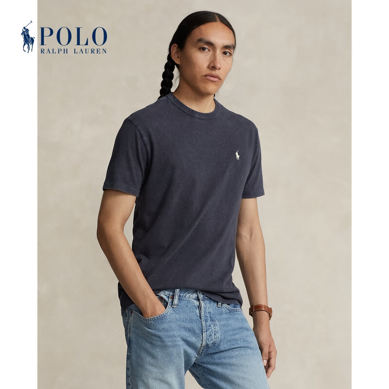 Polo Ralph Lauren 拉夫劳伦 男装 24年春经典版平纹针织棉质T恤RL18230 001-黑色 L