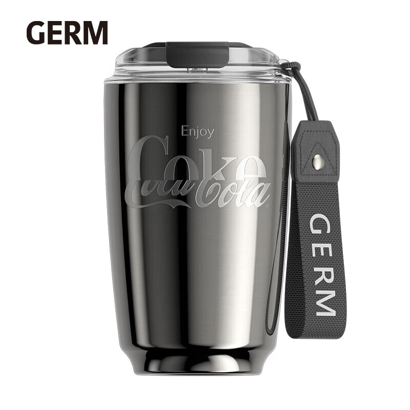 格沵 保温杯 germ可口可乐系列摩卡保温杯轻便手提 400ml 冰川银