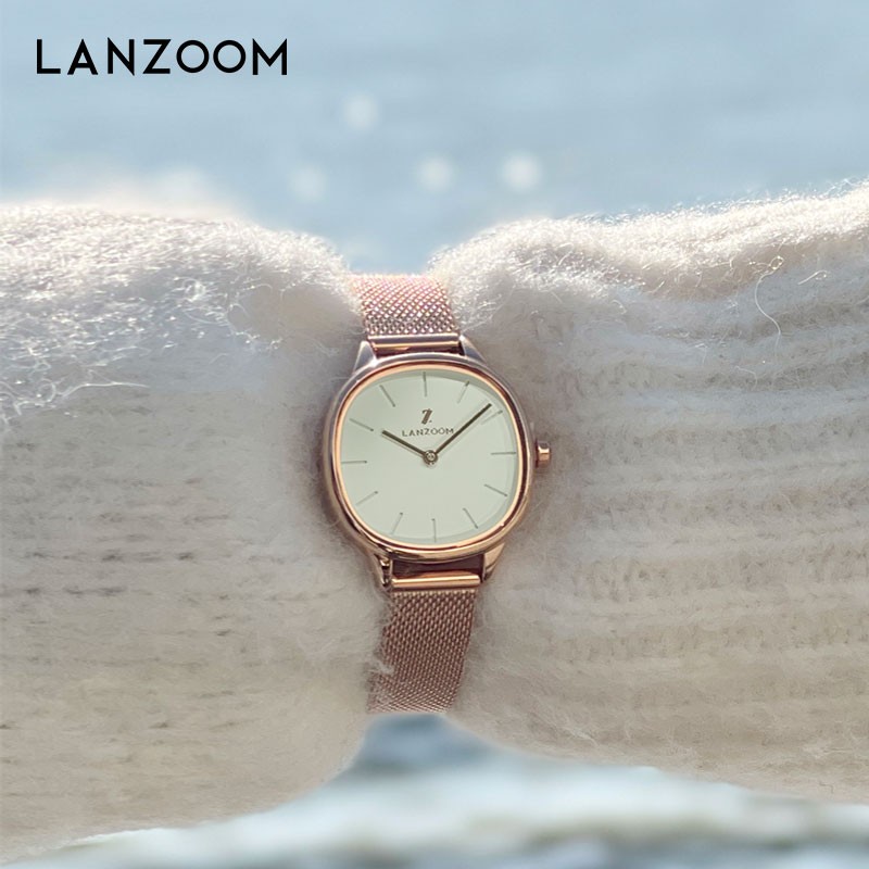 LANZOOM蓝族奶茶小金表手表女时尚轻奢腕表生日送女友礼物情人节 【人气星品】奶茶小金表Jena03