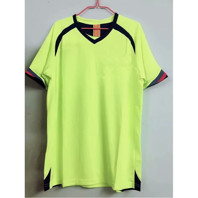 芷冬05/06年款巴萨罗那客场复古球衣/足球服/波衫/   荧光绿 客场上衣