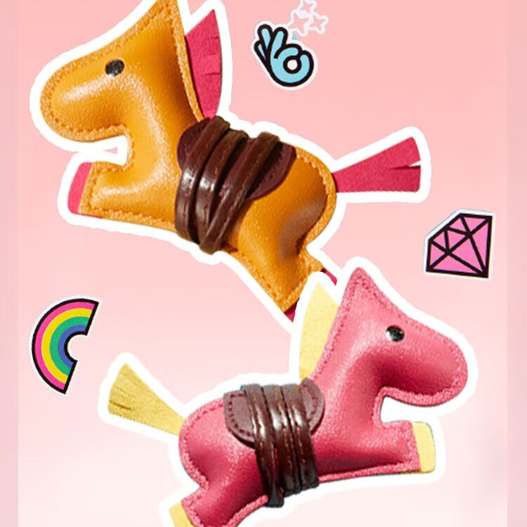 秦始皇兵马俑博物馆西安文创几何兵马俑帆布袋时尚手拎礼品包包礼物旅行手提袋帆布包 小黄-小马挂件