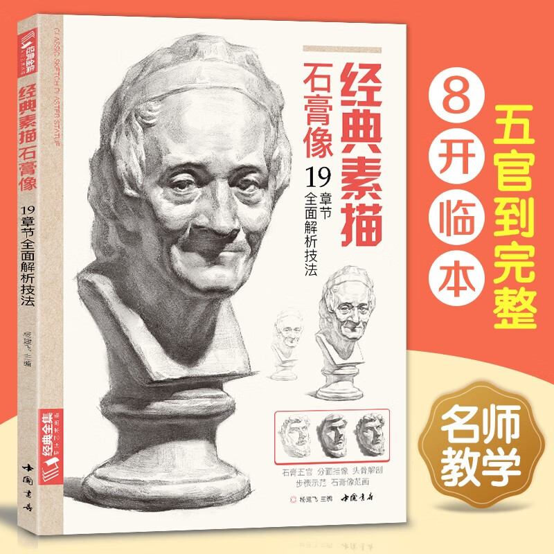 素描石膏像临摹范本书籍素描结构体块精选教材头骨肌肉分面卦像头像