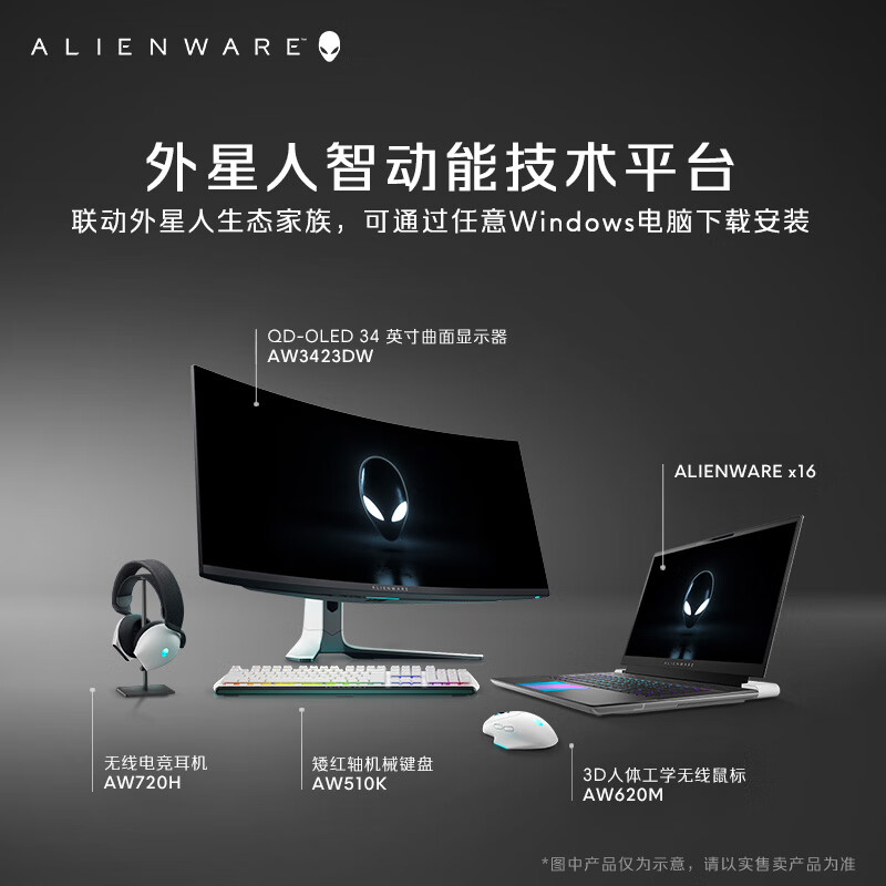 外星人（Alienware）AW620M游戏鼠标 右手型人体工学双模2.4g无线办公电竞宏鼠标 RGB灯效 26000原生DPI 磁力回弹 白色
