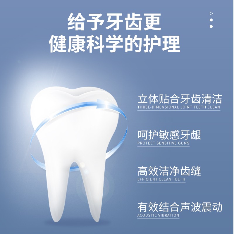 严觅 适配小米电动牙刷头T300T500米家声波电动充电式成人口腔清洁自带防尘盖 深度清理型3支装
