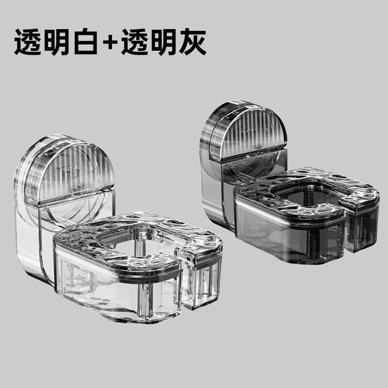 【精选好物】吸盘透明免打孔吹风机支架壁挂式懒人电吹风筒收纳轻 透明银色