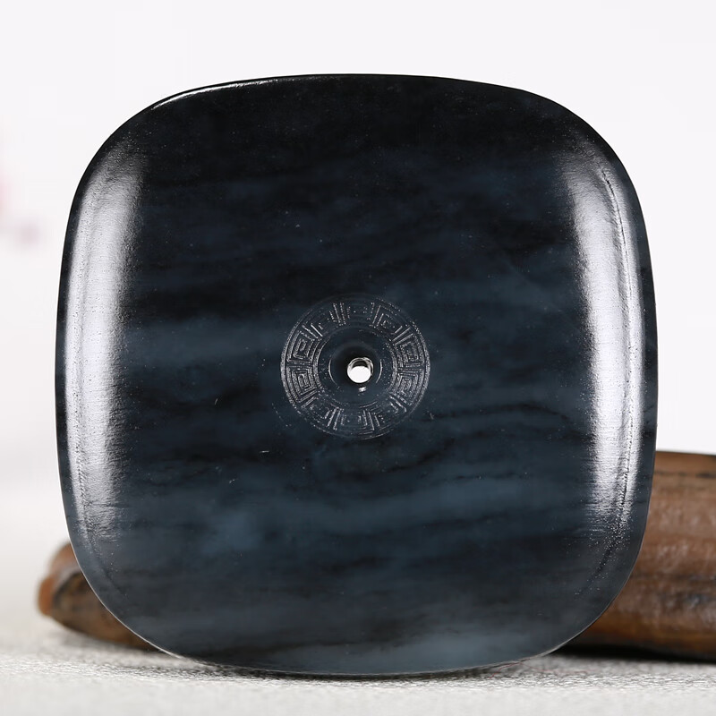 玉者无疆【实价店】和田玉墨玉平安无事牌吊坠玉牌挂件重26.514克