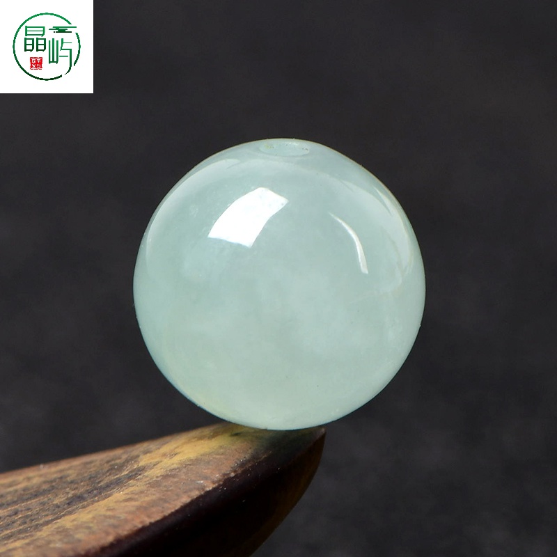晶屿 冰种A级翠散珠单珠diy手工编织手链挂件绳材料玉石串珠 冰种翡翠4mm一颗