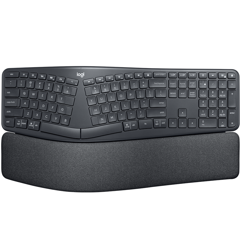 罗技（Logitech）ERGO K860 无线蓝牙键盘 多操作系统键盘 人体工学分体式键盘 多设备匹配办公键盘 K860黑色