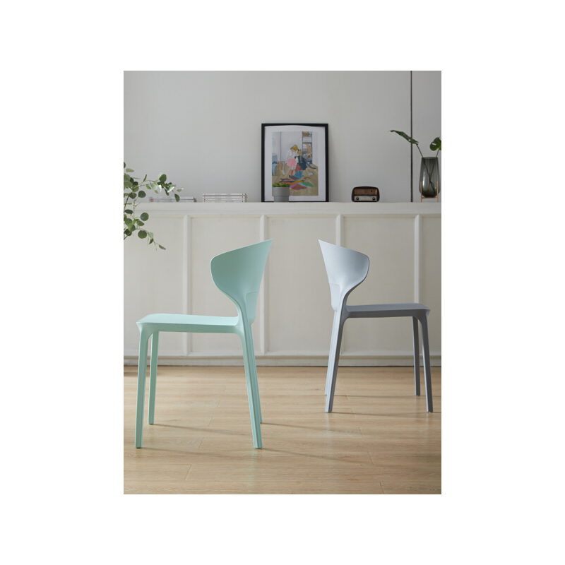 从野家具现代简约餐椅北欧家用椅子网红塑料休闲椅加厚靠背凳子办公椅 深绿色