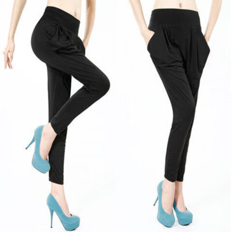 乔骏晟夏季九分裤女休闲哈伦裤女薄款长裤女士中裤牛奶冰丝女裤 九分