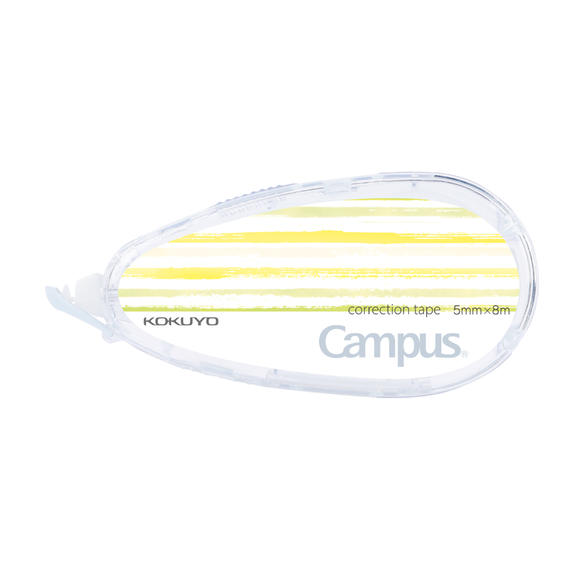 國譽(yù)(KOKUYO)學(xué)生Campus原紙色替芯式修正帶修改帶涂改帶 5mm*8m 可換替芯 本體 水繪風(fēng)黃WSG-TWT3508-5