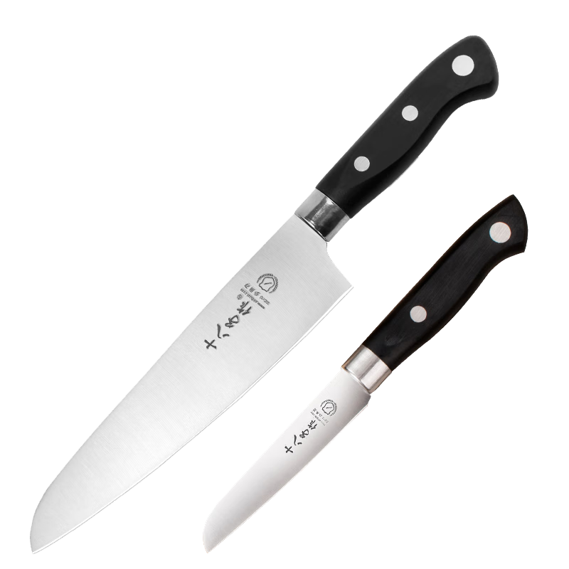 十八子作 水果刀不銹鋼瓜果刀套裝廚房家用刺身料理切西瓜長款套裝組合刀 A款多用刀+A款水果刀 (H332-D+C)