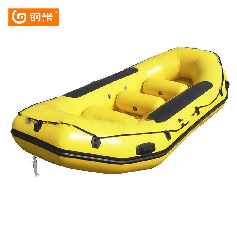 钢米 漂流船充气皮划艇黄色4人座 只 1820227
