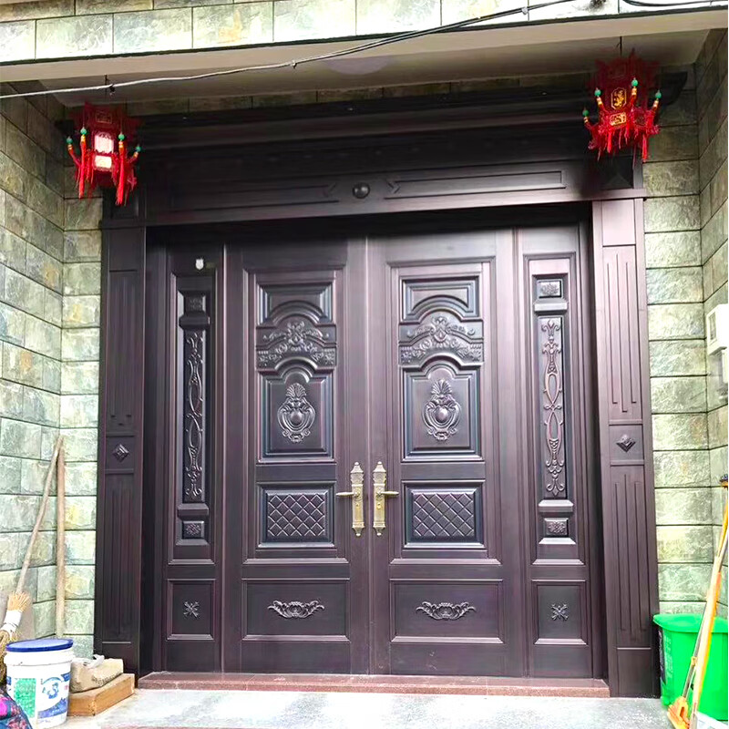 锌合金防盗门进户门大门双开门农村对开门家用入户 款式一,颜色可选
