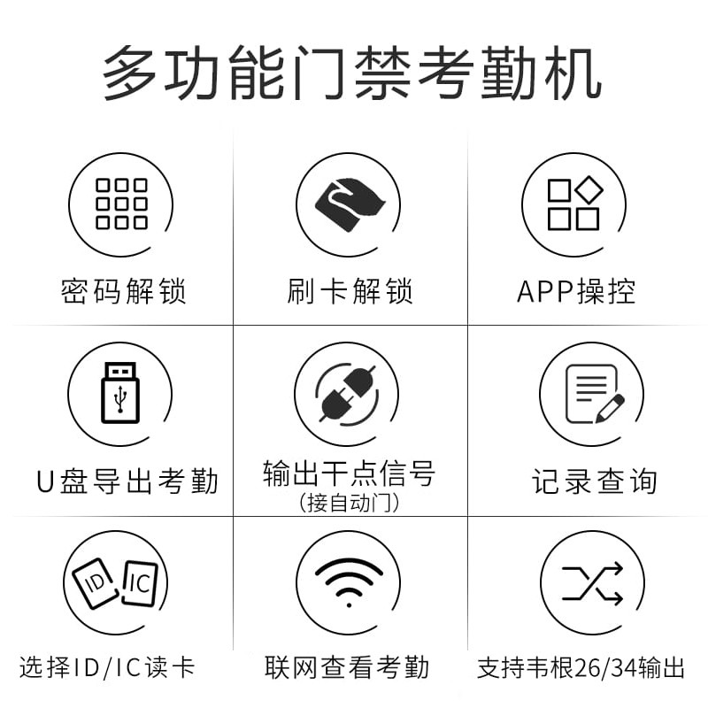 高优(COUNS)电子门禁系统一体机小区物业玻璃门防火门密码刷卡控制器主机面板 G7单机(读IC/ID卡)