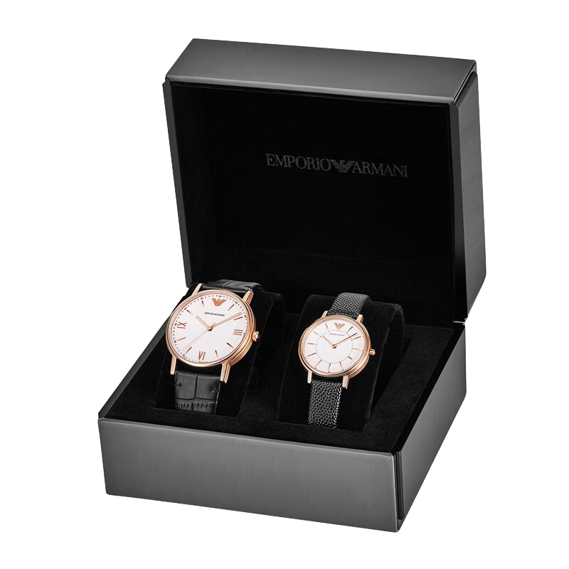 安普里奧·阿瑪尼（Emporio Armani）一對(duì)情侶款對(duì)表男女表套裝生日情人節(jié)高檔禮物送禮禮物送女友男友 【專柜在售】AR80015