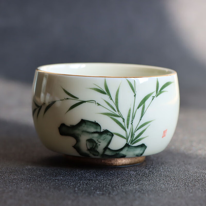 宝霆 陶瓷茶杯主人杯单杯手绘釉下彩五彩小清新功夫茶具品茗杯 款式