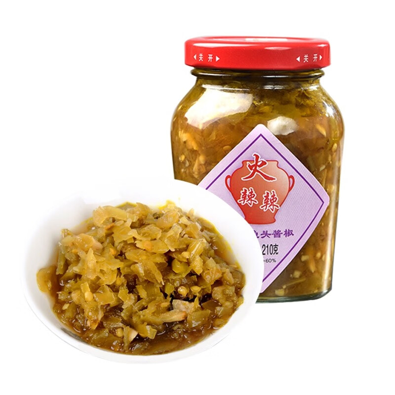 火辣辣(huolala) 湖南辣椒酱剁野山椒开味鱼头酱 鱼头酱椒210g*1瓶