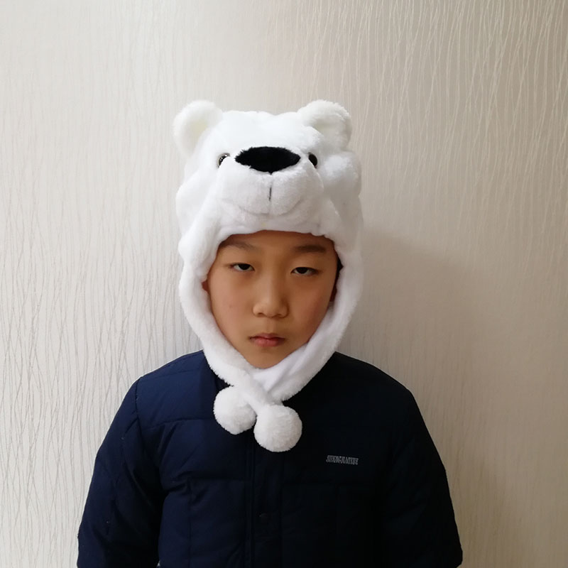 蒲团团熊猫北极熊小熊帽子幼儿动物头套可爱头饰动物款式帽子亲子表演