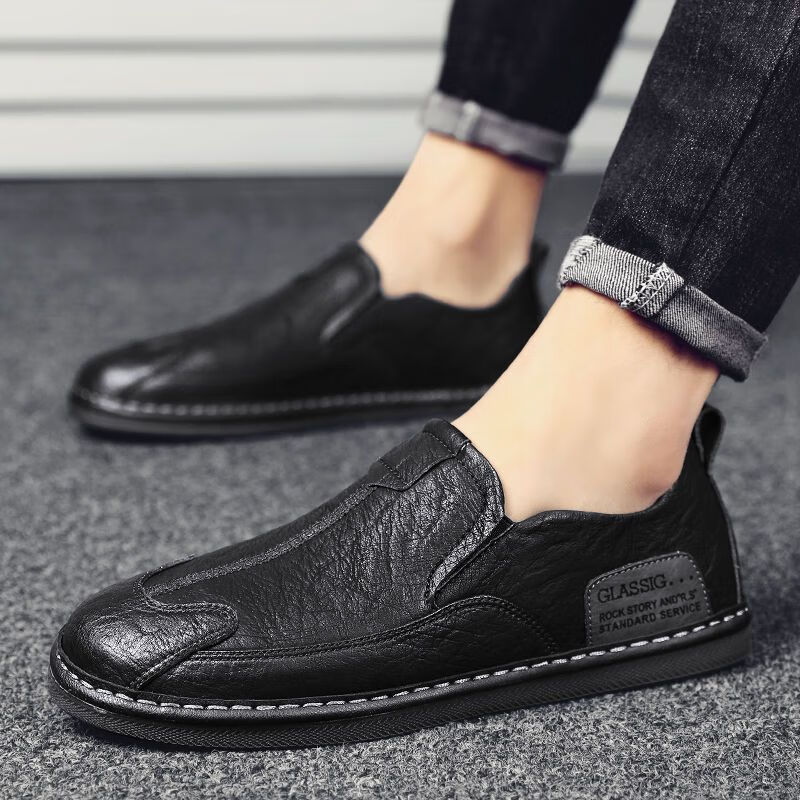 vjwk平板鞋开车鞋散步鞋男休闲男款懒人一脚蹬驾车鞋鞋子韩版潮流百搭