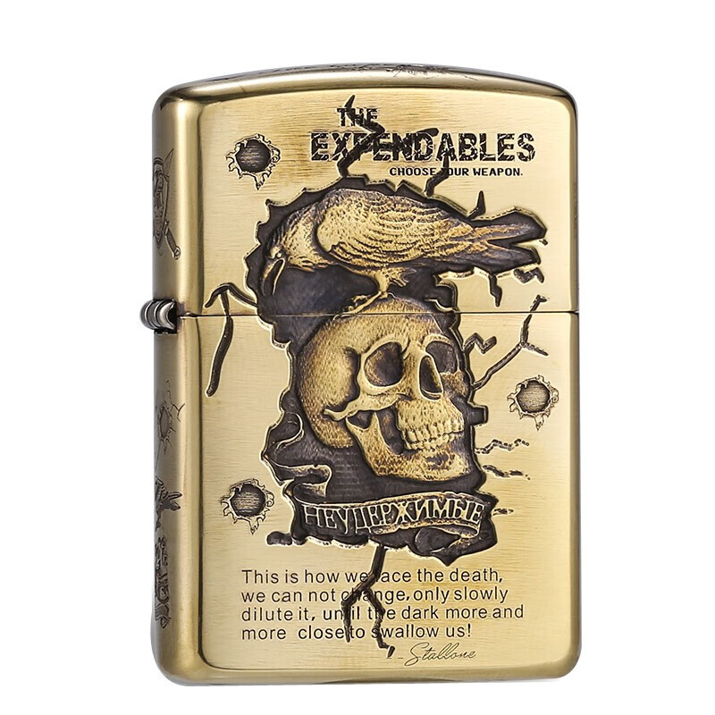 zippo芝宝zippo煤油防风打火机 盔甲机复古做旧3d立体浮雕敢死队 男士