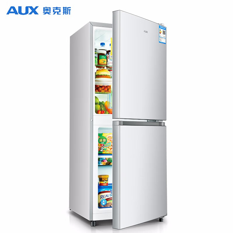 奥克斯(aux)125升家用双两门大容量小型冰箱上冷藏下冷冻电冰箱宿舍