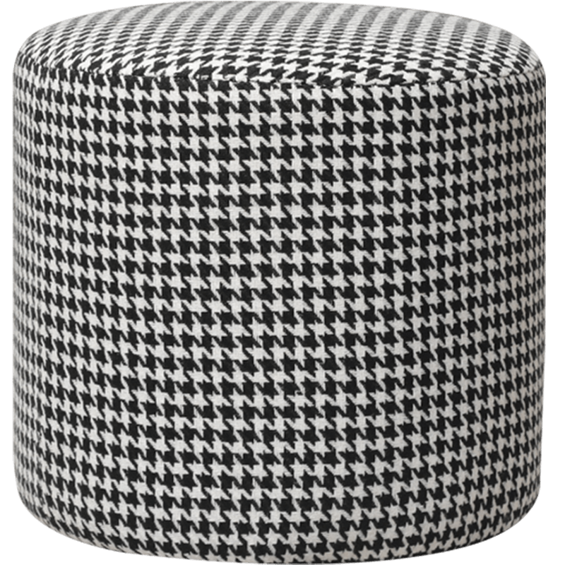 品上凯迪斯 创意园凳客厅沙发脚凳家用换鞋圆凳子北欧圆形试衣间换鞋矮凳试鞋脚踏网红化妆凳 千鸟格 圆凳长32厘米X宽32厘米X高30厘米