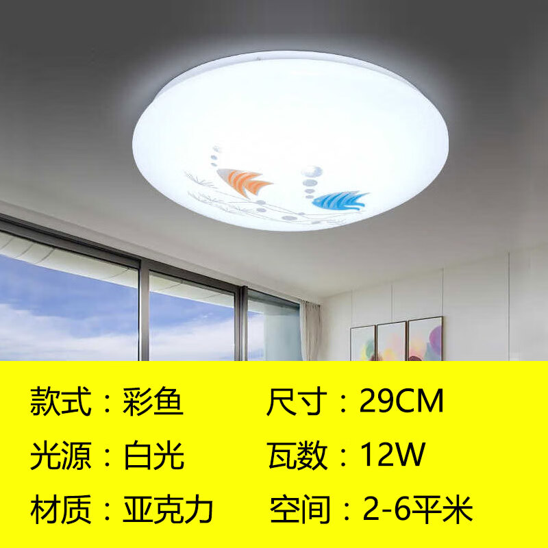 多款式圆形吸顶灯简约现代客厅卧室阳台走廊过道厨房灯具灯饰 彩鱼