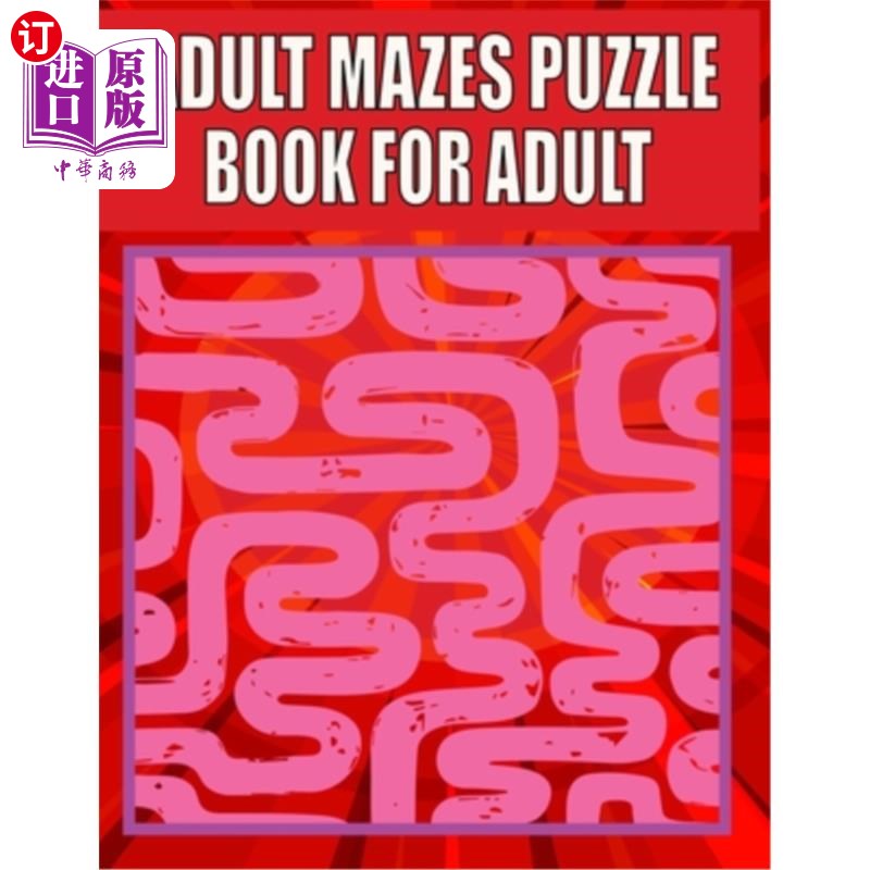 海外直订adult mazes puzzle book for adult: a travel size maze
