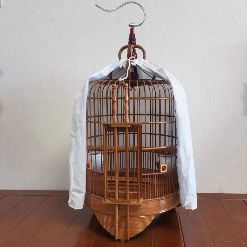 hkml新款广式画眉鸟笼广西底精品清远笼纯手工名师竹制大号通用笼 33