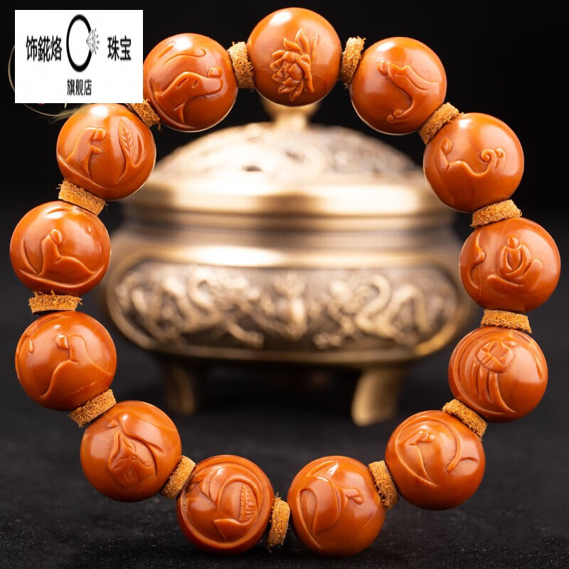 韵宴橄榄核雕苏工手工雕刻铁核素珠浮雕正圆光珠无相佛精品手串男女