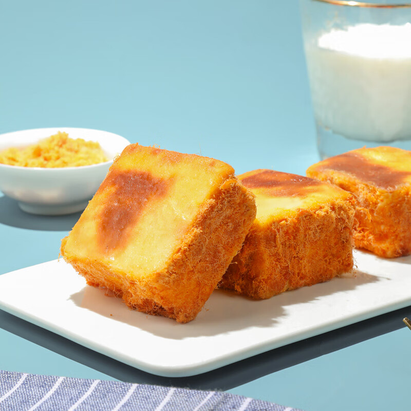 青草家岩烧奶酪包蛋糕原味奶油夹心冰面包 早餐下午茶零食代餐 岩烧乳酪肉松小方90g*5盒