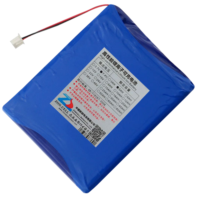 中順芯 2S系列聚合物鋰電池組7.4V 旅行對(duì)講機(jī)戶外視頻儀便攜照明檢測(cè)設(shè)備專用 505575x2S-2600mAh/藍(lán)套