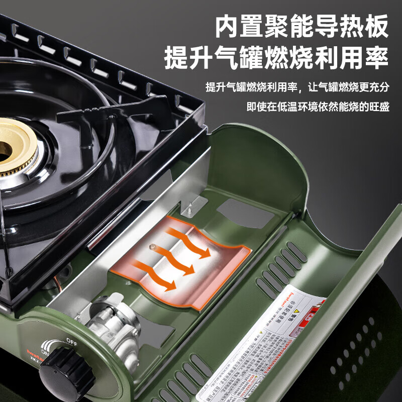 岩谷卡式炉zkz-2F户外炉具便携防风炉3.5kw猛火力燃气炉野炊烧烤炉子 岩谷卡式炉+多功能烤锅