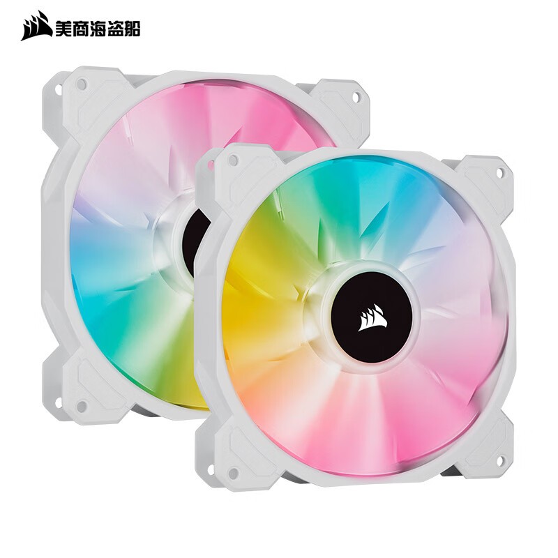 美商海盗船 (uscorsair) sp140 rgb 精英版 白色 两颗装 14cm风扇