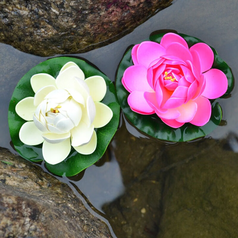 日玖婷诗仿真荷花浮水中塑料装饰品莲花供佛睡莲假花客厅道具绢花田园