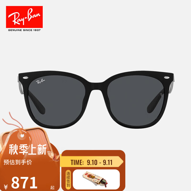 雷朋（RayBan）雷朋太阳镜高级感时尚大框眼镜开车出行防晒墨镜0RB4379D