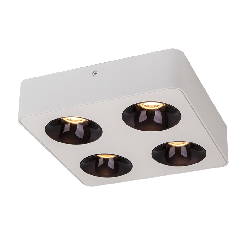 愛斯蘭LED全光譜明裝筒燈射燈防眩斗膽燈超薄吸頂射燈客廳無主燈 雪地白4000k自然光