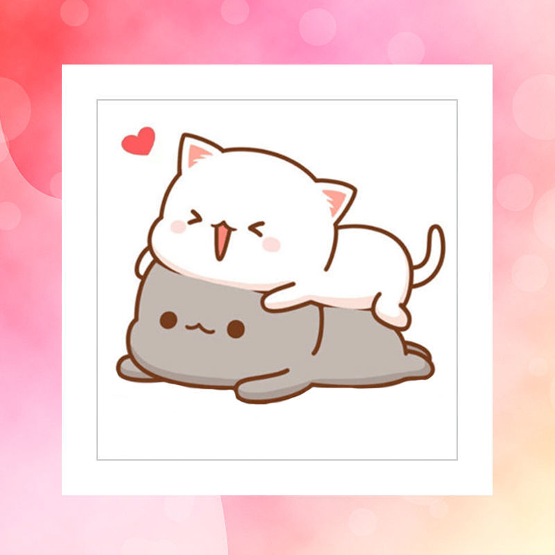 2021最火猫咪头像卡通,2020最火猫咪头像 2021新款卡通小幅卧室印花带框情侣十字绣可爱猫咪线绣简单自己绣 趴
