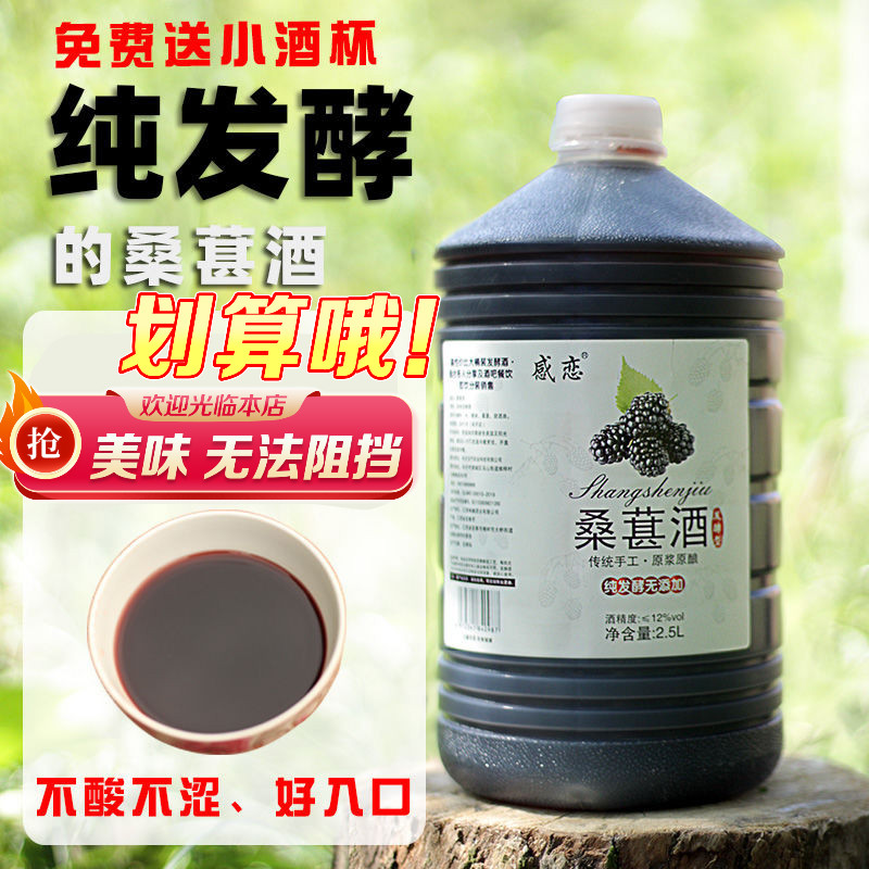 【京力推荐】纯发酵桑葚酒农家自酿 桑椹酒桑子原酿果酒女士低度甜酒5