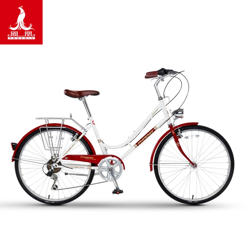 凤凰复古英伦文艺男女款学生7速轻便代步成人普通变速自行车单车 7速
